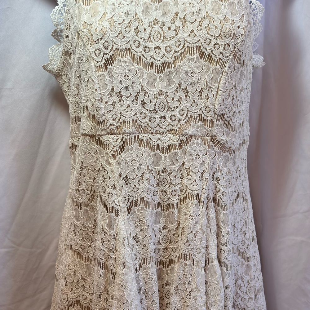 Trixxi Cream Lace Midi Dress - Picture 2 of 11